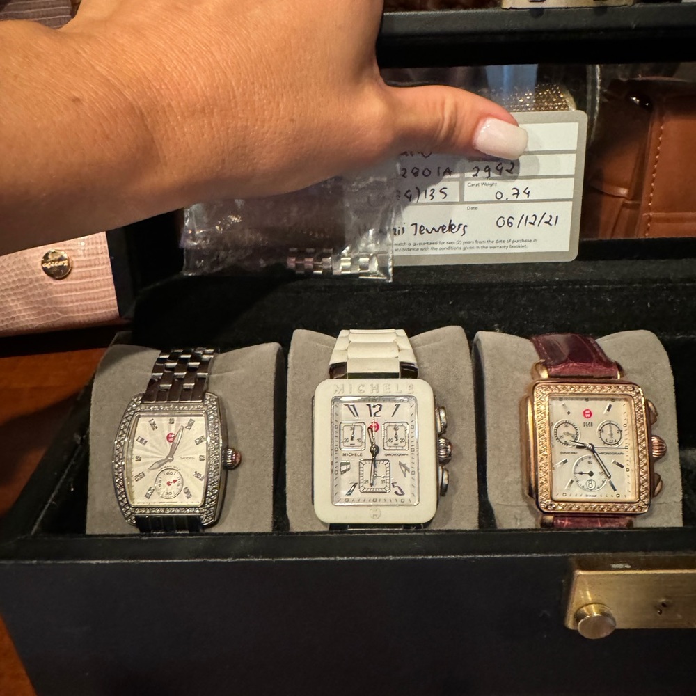LOT of 3 Michele 💯 authentic watches.